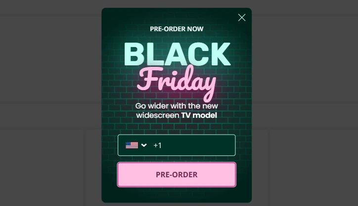 Pre-order form template from Claspo’s library
