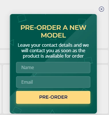 Pre-order form templates from Claspo’s library