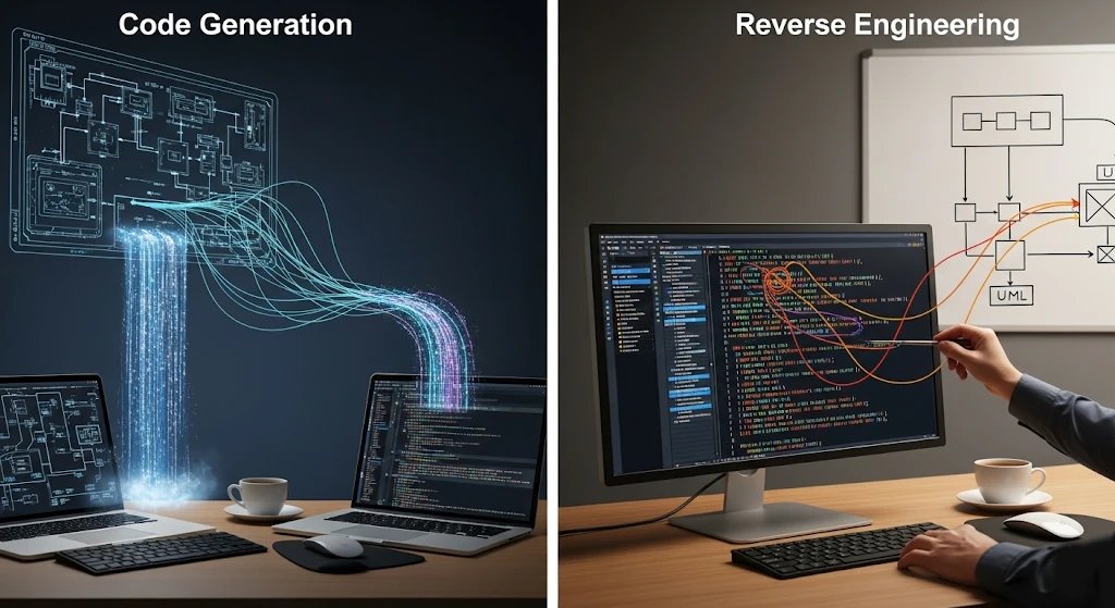 Code generation and reverse engineering